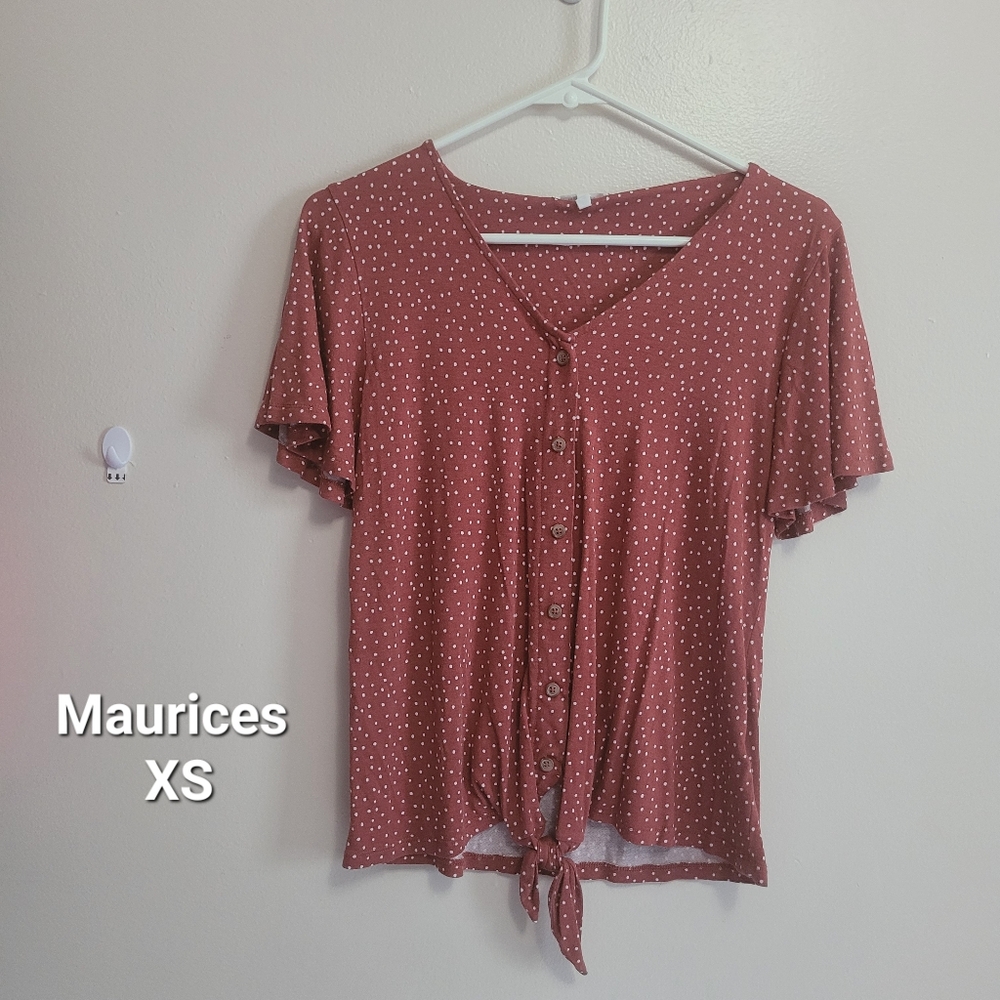 Maurices crop button top